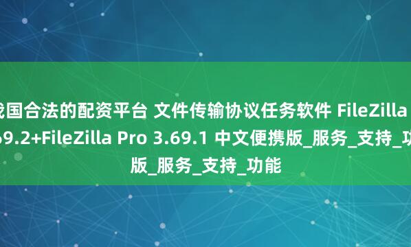 我国合法的配资平台 文件传输协议任务软件 FileZilla v3.69.2+FileZilla Pro 3.69.1 中文便携版_服务_支持_功能